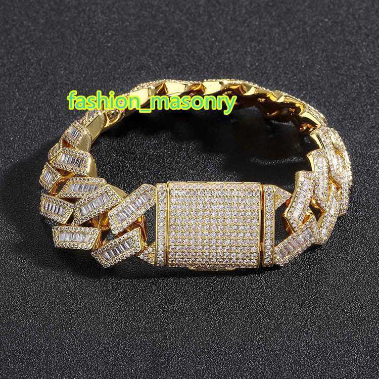 20mm Pendant Necklace Sterg Sier Vvs1 Dia Moissanite Miami Baguette Cuban k Chain