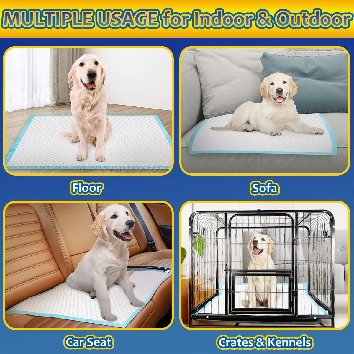 yuexuan disposable pet pee pads heavy duty absorbent nappies with leakproof design quick dry surface for dogs and cats