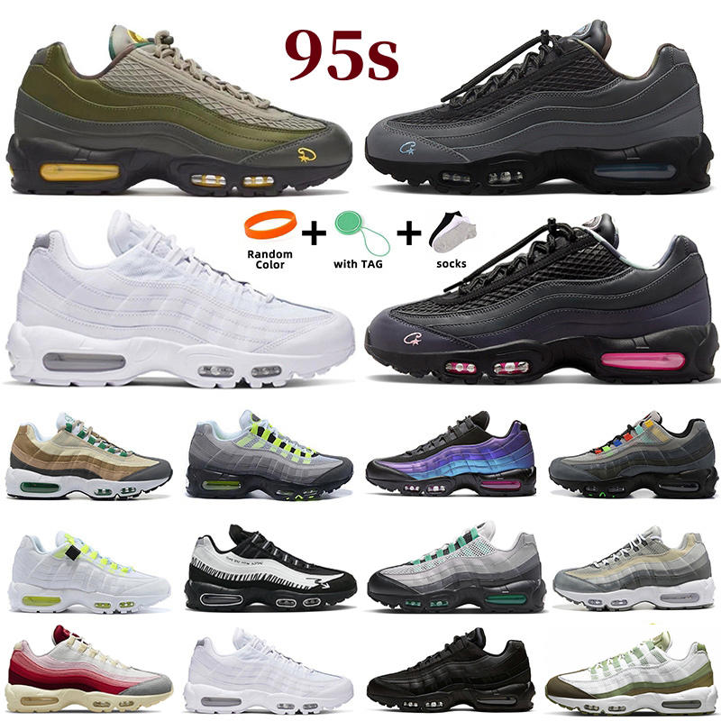 95 95s men women running shoes Corteiz x Pink Beam Aegean Storm Sequoia Neon Worldwide Triple Black White Metallic Greedy 3.0 Cool Grey trainer sports sneakers 36-45