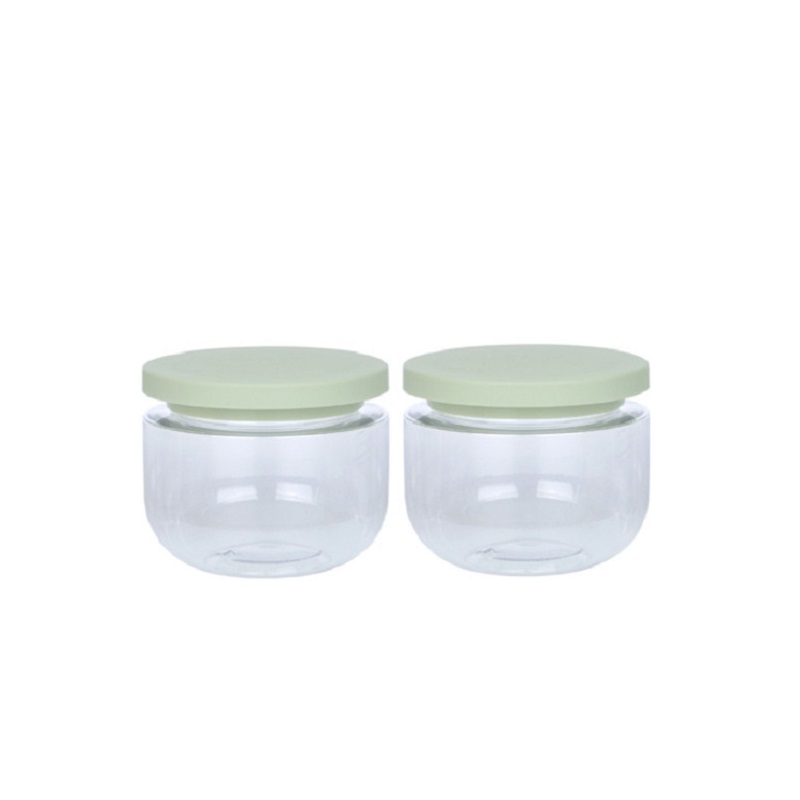 Hair Mask Bottle Refillable 8oz Skincare Cream Jars Empty Clear Wide Month Bottles Round Bottom White Green Screw Lid Plastic Pots Containters For Cos