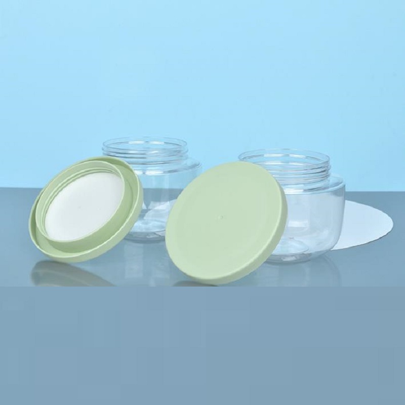 Hair Mask Bottle Refillable 8oz Skincare Cream Jars Empty Clear Wide Month Bottles Round Bottom White Green Screw Lid Plastic Pots Containters For Cos