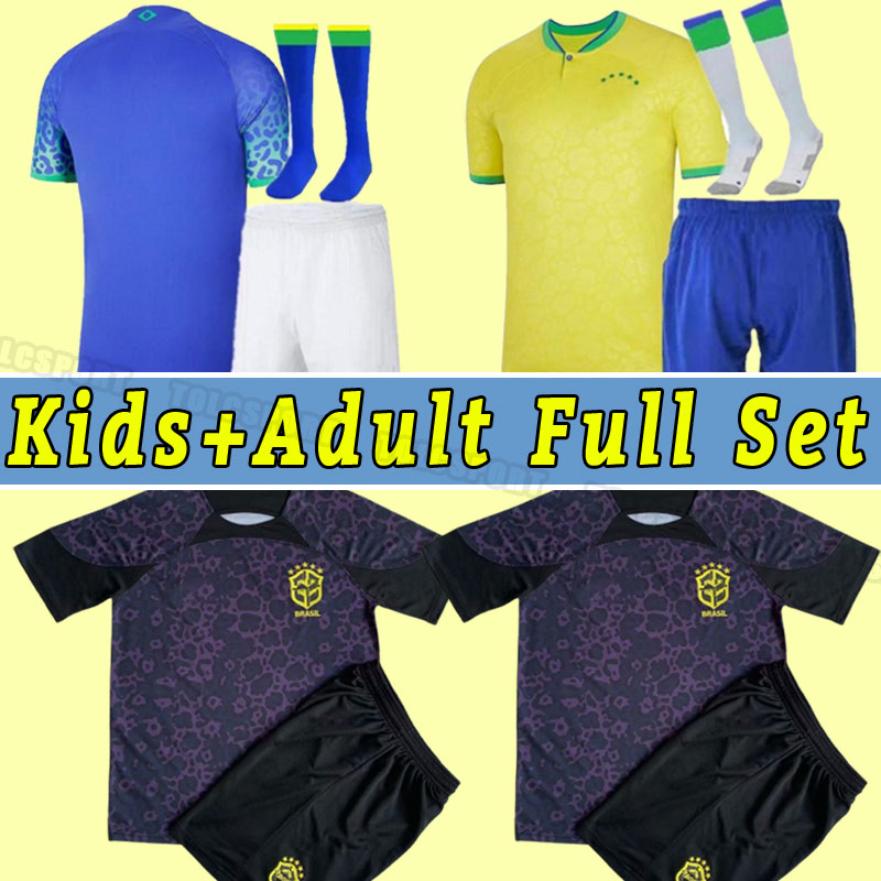 2022 soccer jersey Camiseta de futbol brazils world 2023 cup football shirt NEYMAR JR VINI SILVA brasil 22 23 maillot de foot full set kits men kids adult goalkeeper