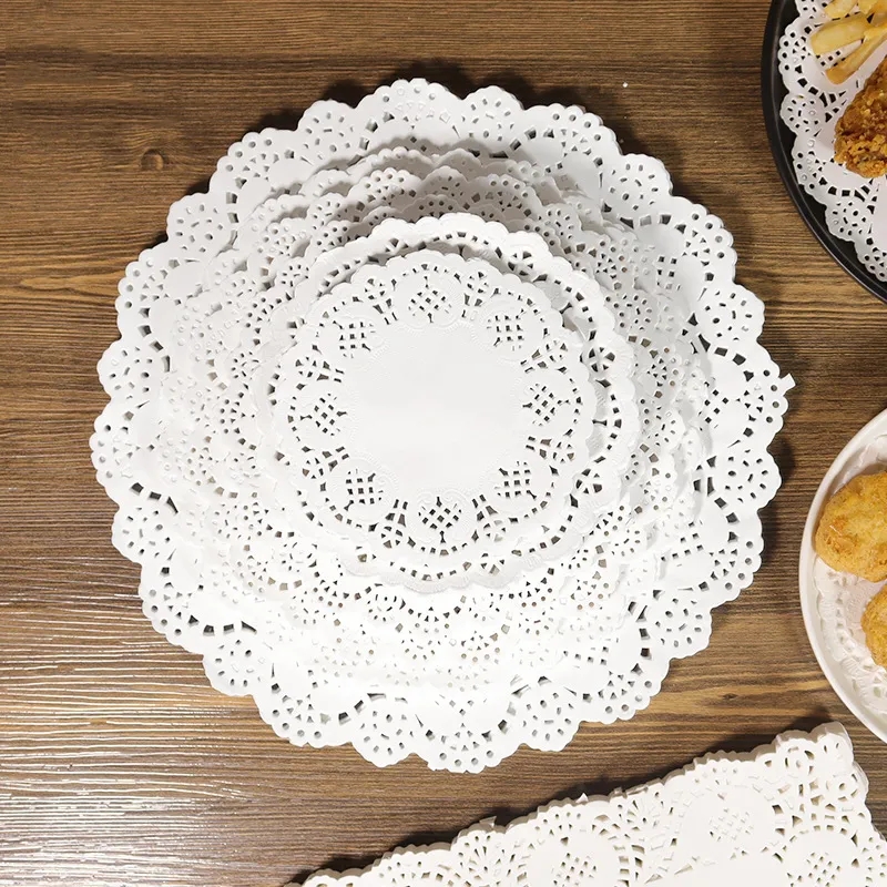 150pcs White Lace Paper Doilies Placemats DIY Box Wrap Paper Crafts For Wedding Party Favors Table Decoration Mat