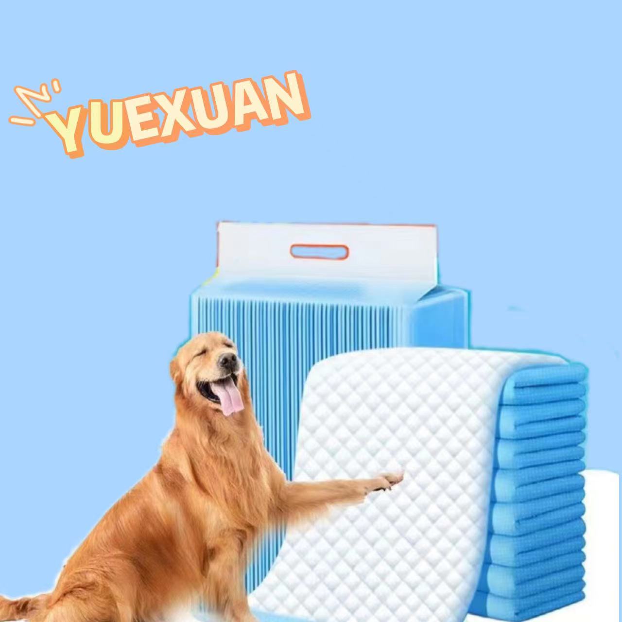 yuexuan disposable pet pee pads heavy duty absorbent nappies with leakproof design quick dry surface for dogs and cats