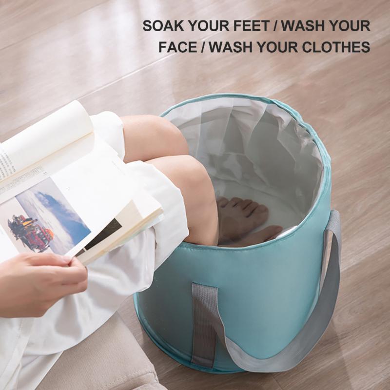 Foot Treatment Portable Foot Soaking Bucket Foot Washing Bag Outdoor Foldable Travel Insulation Type Dormitory Foot Bathing Basin 230901