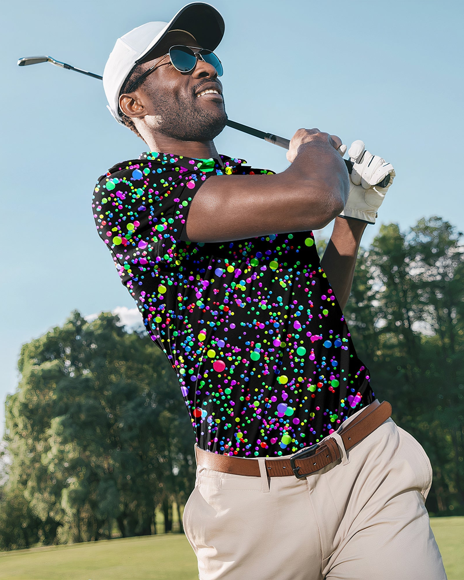 Men's Polos Galaxies Golf Polo TShirts Art Print Trending Shirt Summer ShortSleeve Custom Clothing 230901