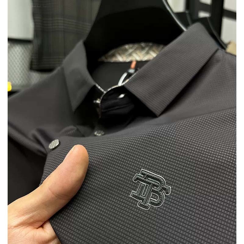 Men's Polos DYXUE Summer Highend Seamless Lapel Business POLO Shirt Ice Silk Solid Color Printed Casual Fashion Shortsleeved M4XL 230901