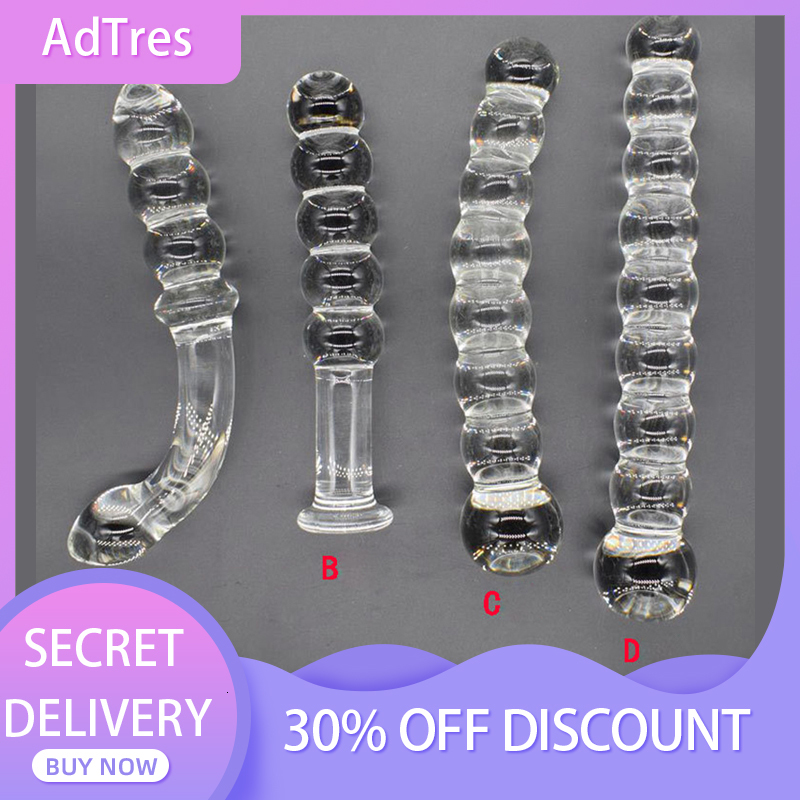 Anal Toys Glass 8 Beads Butt Plug Big Ball Large Crystal Dildo Penis Artificial Dick Gay Masturbate Adult Sex Toy For Women men 230901