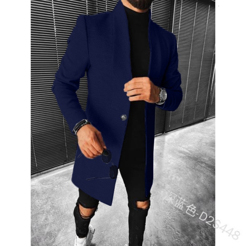 Men's Jackets Mens Woolen Coat Fashionable Standing Collar Medium Length Autumn and Winter Slim Fitting Windbreaker Man Overcoat 5XL 230901
