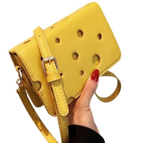 Novelty Cheese Pattern Crossbody Bags For Women Creatively Holes Design Shoulder Bag Lady Stylish Purses and Handbags Trend 220727
