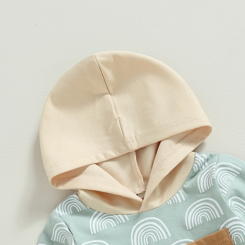 Clothing Sets Baby Boys Girls Outfits Fall Winter Kids Clothes Rainbow Print Long Sleeve Hoodie Sweatshirt Pants 2PCS for Toddler Tracksuit 230901