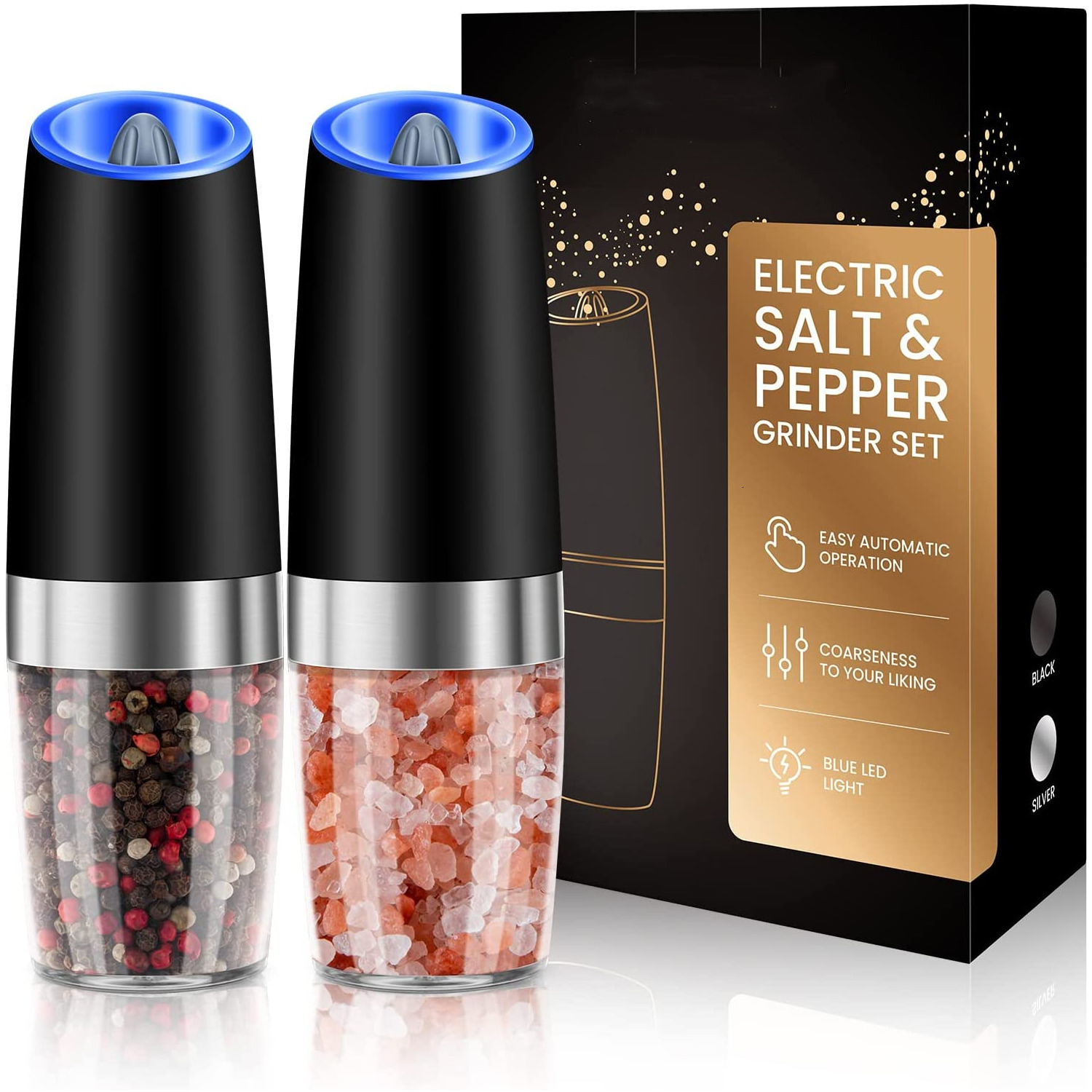 Mills Electric Salt and Pepper Grinder Automatic Gravity Spice Mill Cumin Pulverizer Kitchen Gadgets for Cooking Seasoning 230901