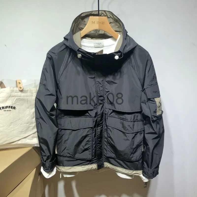 Men's Jackets Men's Clothing Spring Autumn New Men's Hooded Solid Color Pockets Cargo Jacket Short Japanese Fashion Loose Allmatch Male