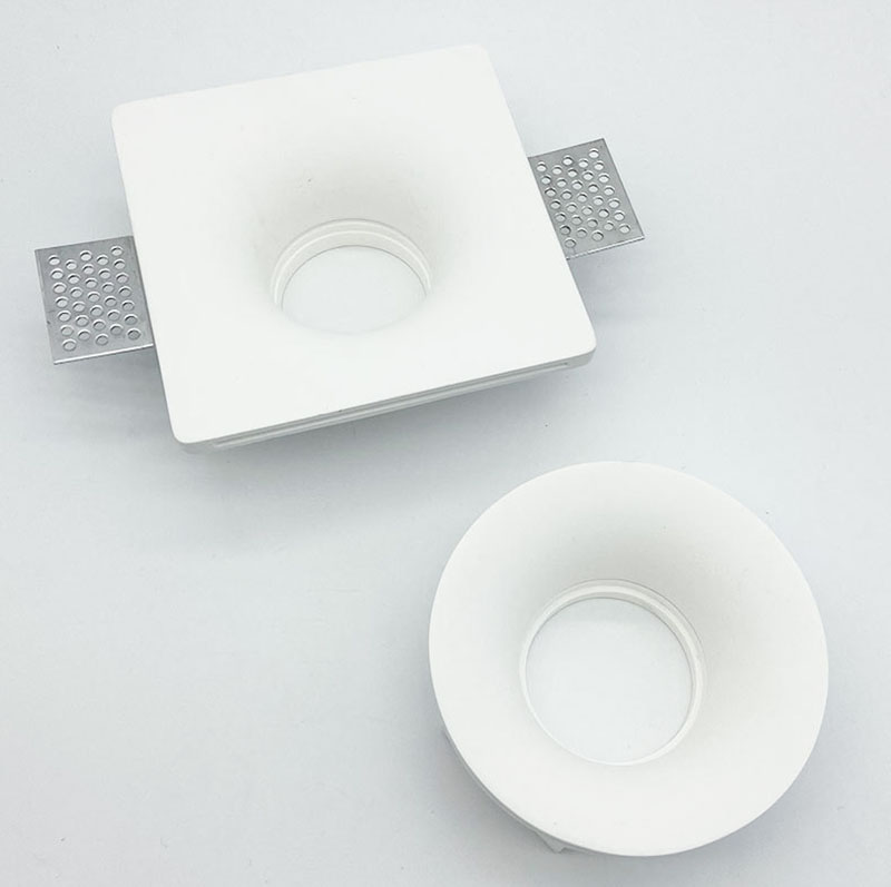 Recessed LED Gypsum DownLights Square Round North America Gypsum Ceiling Hole Light Anti Glare Ceiling Lamp Bulb Not Included