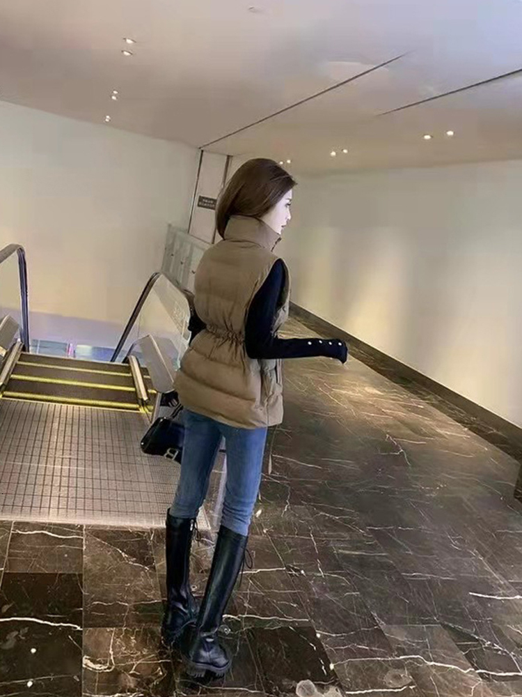 Women s Vests Jaket rompi tanpa lengan wanita Parka elegan kasual tebal hangat Korea Harajuku pakaian luar 230904