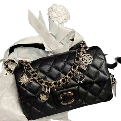 Designer Bag Tote Handbag Man Woman Black New Chaogang Small Fragrance Badge Lingge Chain Versatile Style Messenger Should