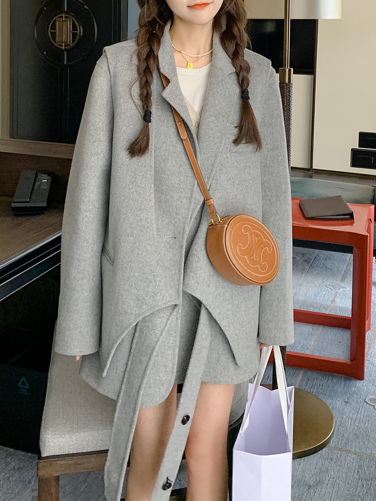 Women s Jackets BZVW rompi Blazer desainer kain wol dua potong wanita mantel setelan temperamen mode baru musim gugur dan dingin 2023 230904