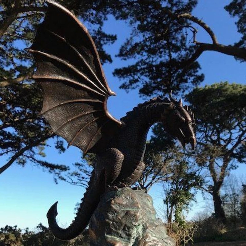 Garden Decorations Precision Casting Fire breathing Dragon Sculpture Waterscape Resin Fountain Home Decoration 230901