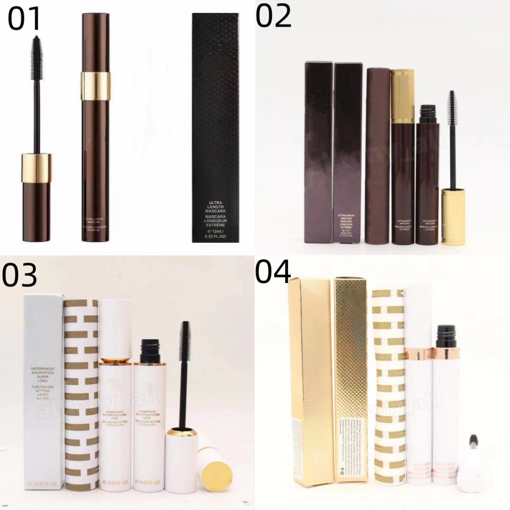 Brand Mascara Maquillage Ultra Longueur Mascara Noir Waterproof et Recourbant Cils Longs