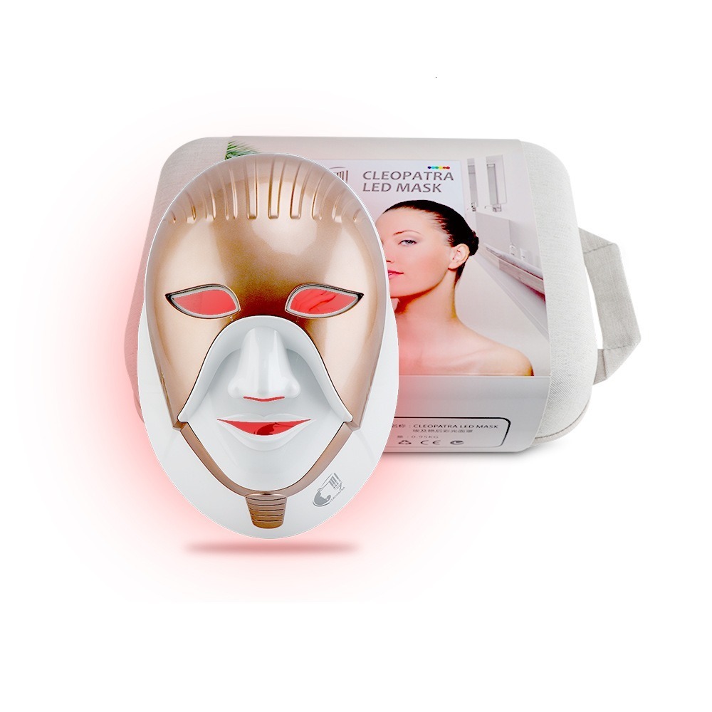 Steamer PDT Led Mask Podynamic 8 color Cleopatra LED Mask 630nm red light Smart Touch Face Neck Care Machine 230901