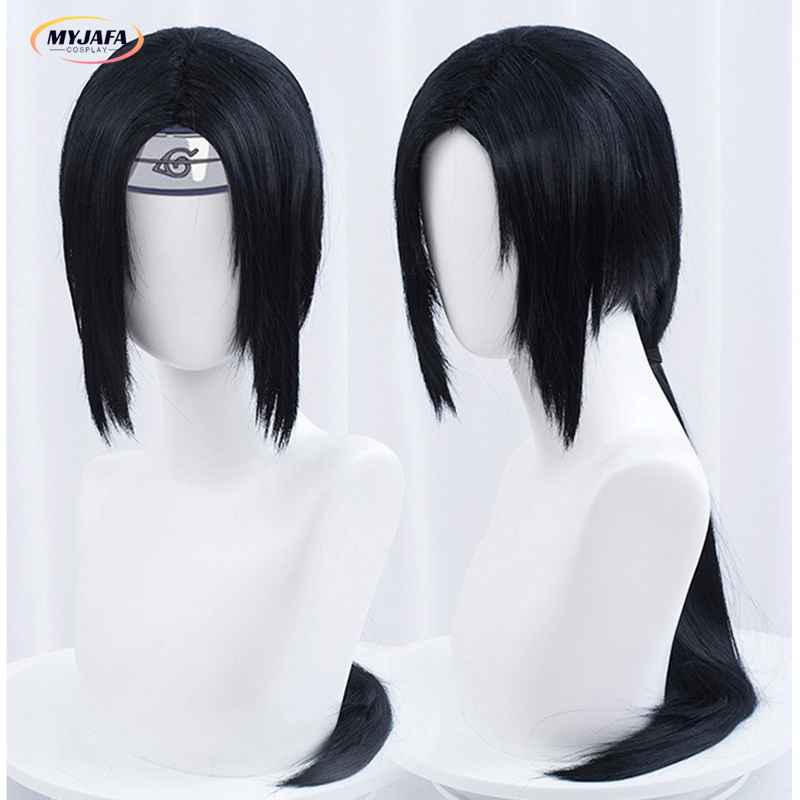 Cosplay Wigs Uchiha Itachi Cosplay Wig Itachi Uchiha Long Straight Black Heat Resistant Synthetic Hair Anime Cosplay Wigs Headband WigCap 230901