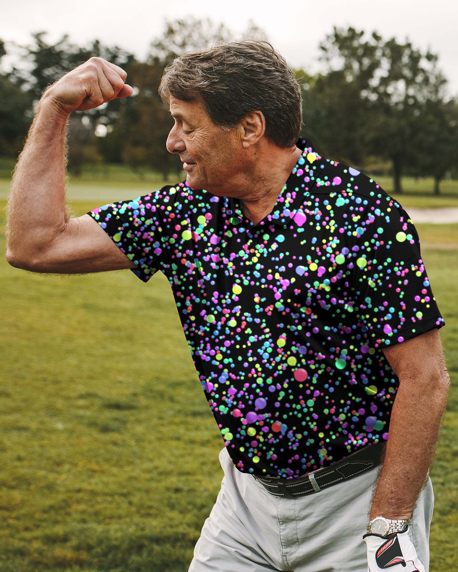 Men's Polos Galaxies Golf Polo TShirts Art Print Trending Shirt Summer ShortSleeve Custom Clothing 230901