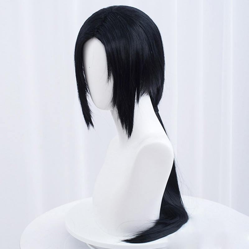 Cosplay Wigs Uchiha Itachi Cosplay Wig Itachi Uchiha Long Straight Black Heat Resistant Synthetic Hair Anime Cosplay Wigs Headband WigCap 230901