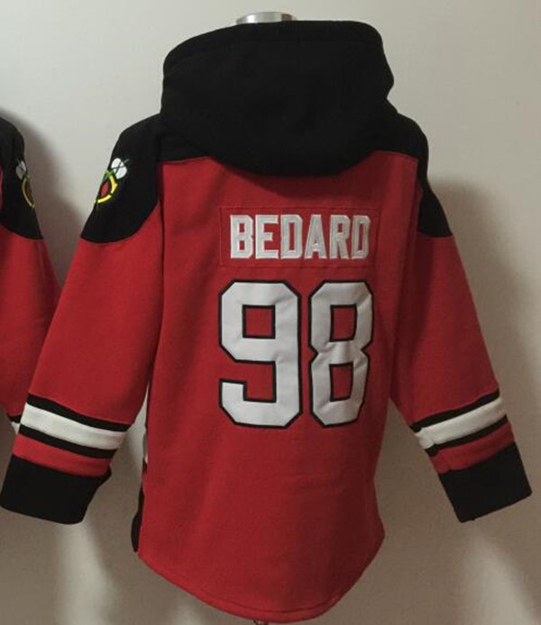 Team Hockey Pullover Hoodie Chicago 98 Conner Bedard Hoody Fans Tops Size S-XXXL Red Black Color