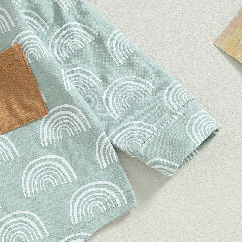 Clothing Sets Baby Boys Girls Outfits Fall Winter Kids Clothes Rainbow Print Long Sleeve Hoodie Sweatshirt Pants 2PCS for Toddler Tracksuit 230901