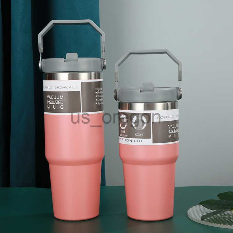 Thermoses 30OZ 900ML Insulated Tumblers Portable with Handle Thermal Drink Water Bottle Leakproof Keep Drinks Hot Cold for Home Office Car x0904