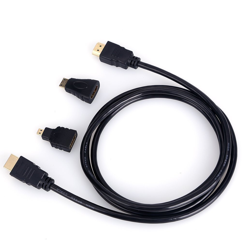 3-in-1 High-Speed HDMI Cable V1.4 1.5M Full HD 1080P 2K 4K Suitable for HDTV Mini HDTV Micro HDTV