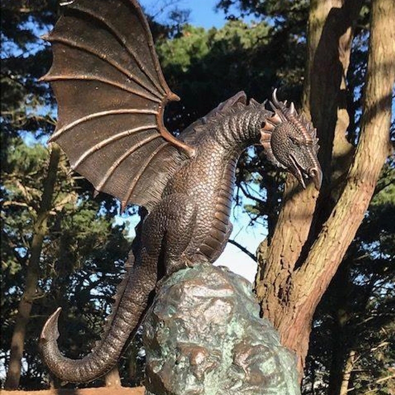 Garden Decorations Precision Casting Fire breathing Dragon Sculpture Waterscape Resin Fountain Home Decoration 230901