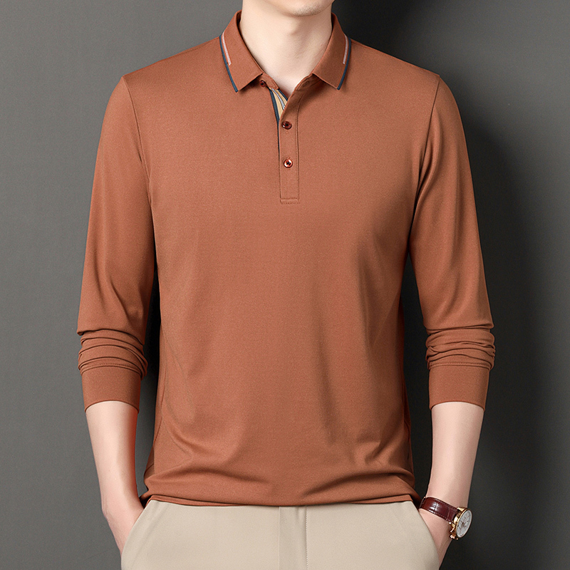 Men's Polos 2023 High End Spring and Autumn Polo Shirt Long Sleeve Loose Fitting Fashion Casual Business Top 230901