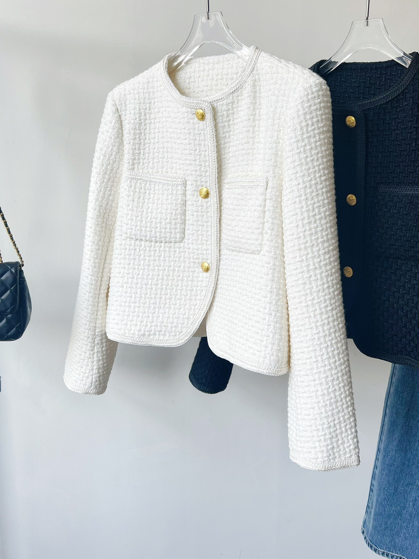 Women s Jackets Mantel Pendek Wol Elegan Wanita Jaket Ramping Berkancing Sebaris Leher o Musim Gugur Dingin Atasan Pakaian Luar Semua Cocok untuk 2309