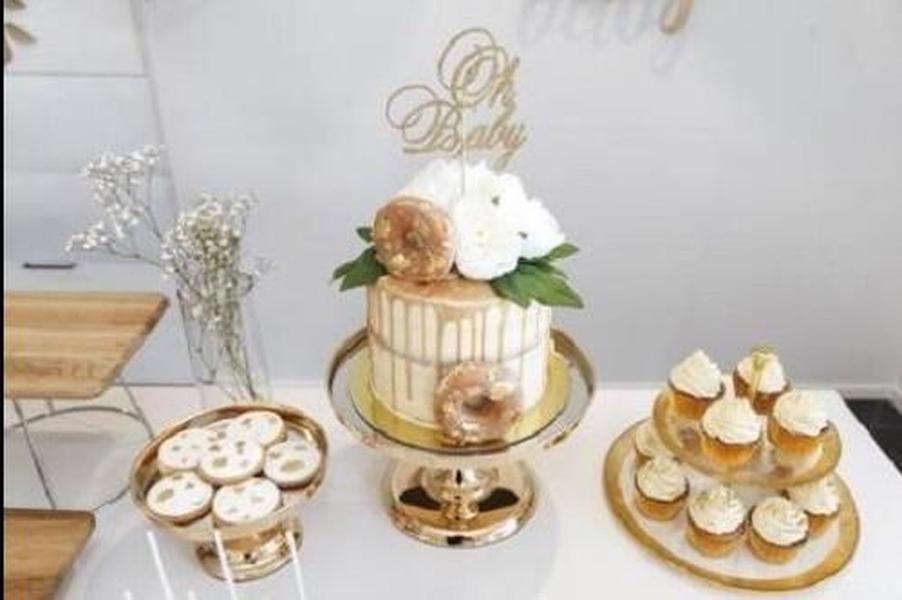 Dishes Plates 6PCS Gold Mirror Metal Round Cake Stand Wedding Birthday Party Dessert Cupcake Pedestal Display Plate Home Decor ZZ