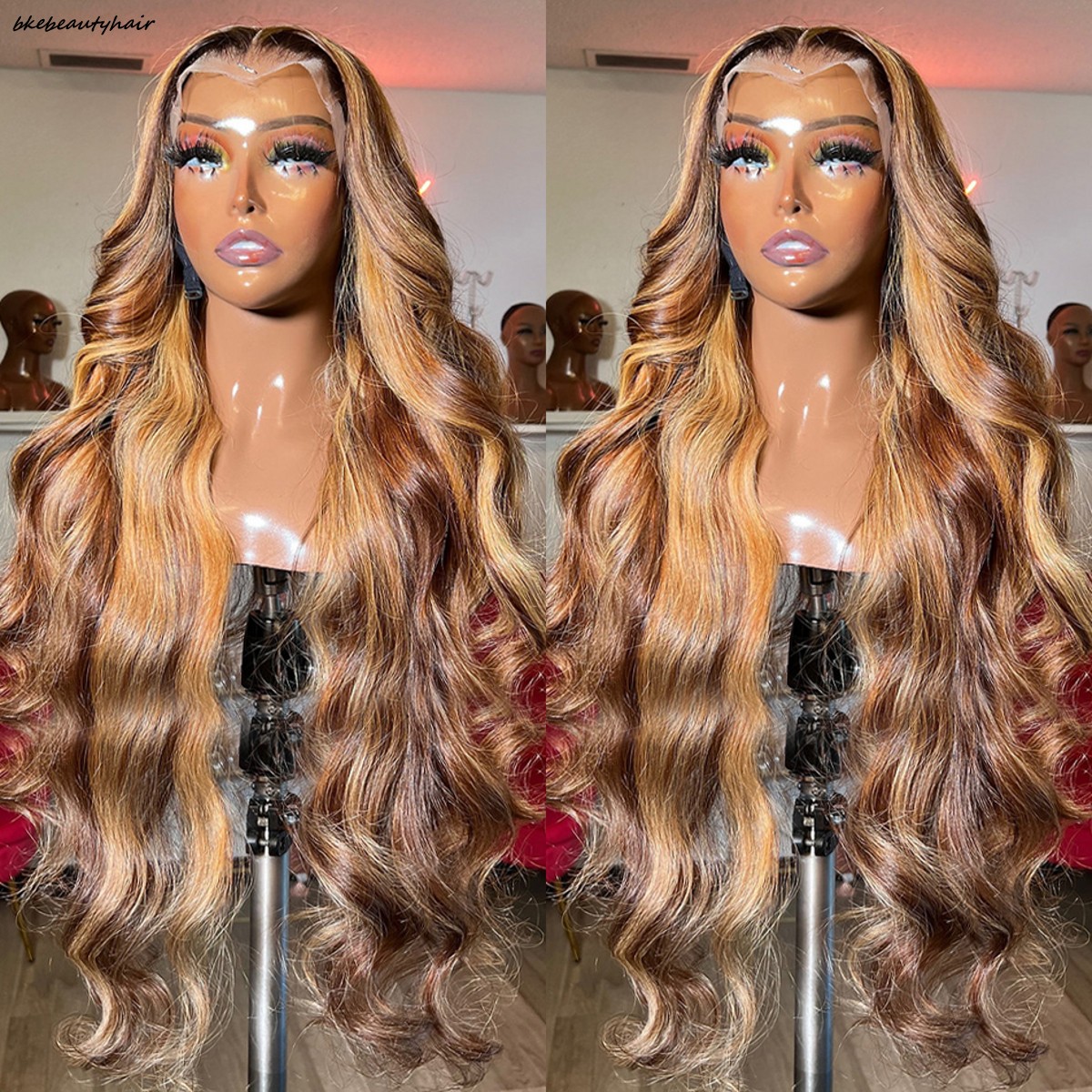 Highlight Wig Human Hair 13x4 13X6 Lace Frontal Wig Colored Human Hair Wigs for Women 40inches Pre-cut Honey Blonde Body Wave Lace Front Wig