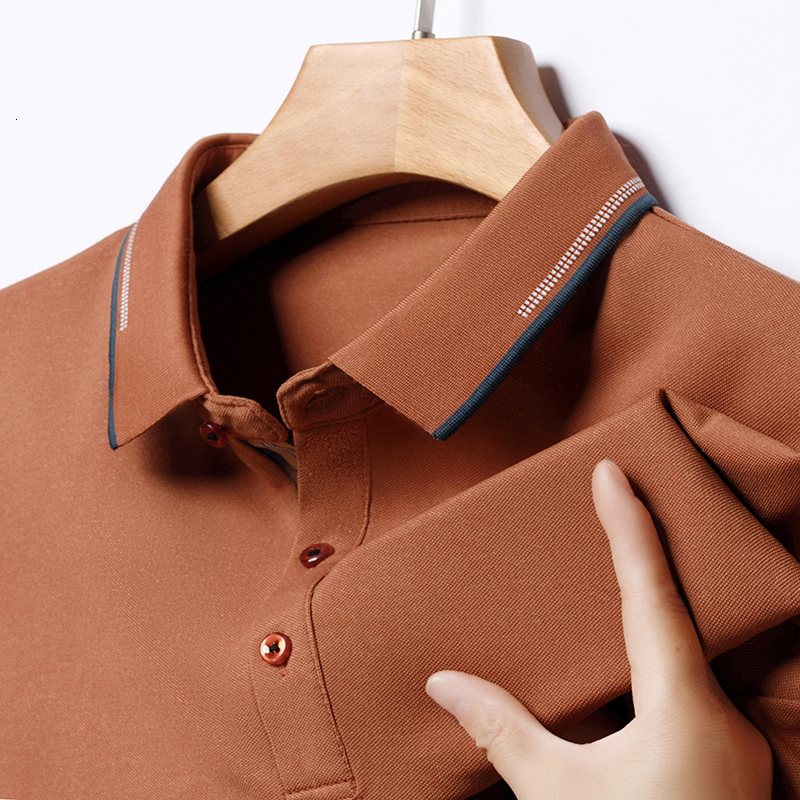 Men's Polos 2023 High End Spring and Autumn Polo Shirt Long Sleeve Loose Fitting Fashion Casual Business Top 230901