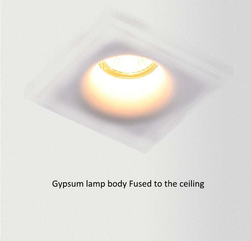 Recessed LED Gypsum DownLights Square Round North America Gypsum Ceiling Hole Light Anti Glare Ceiling Lamp Bulb Not Included