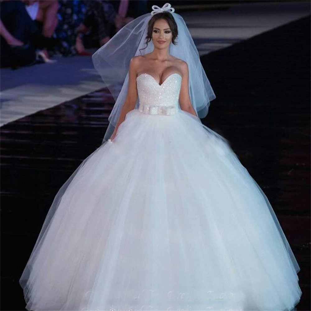 ZJ9024 Women's Beaded Wedding Dress for Bride Ball Gown Bridal Women Customer Made 2024 Bow Belt