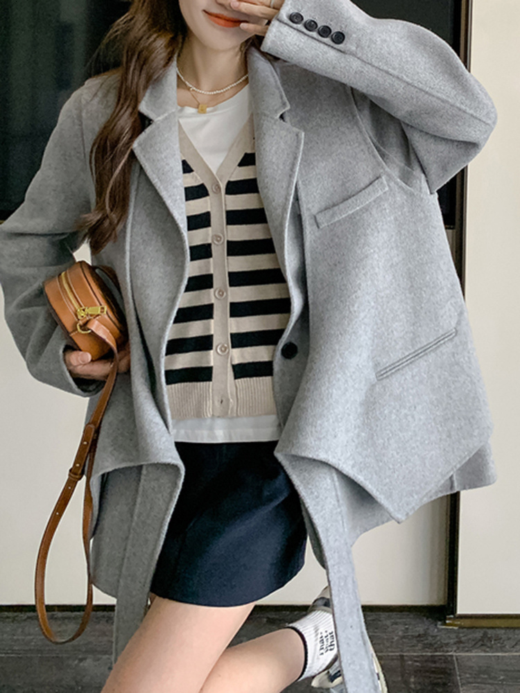 Women s Jackets BZVW rompi Blazer desainer kain wol dua potong wanita mantel setelan temperamen mode baru musim gugur dan dingin 2023 230904