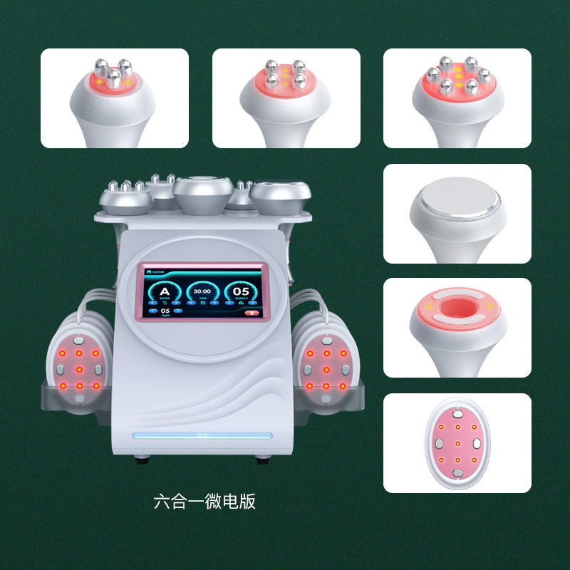 2024 6 IN 1 RF Radio Frequency 80K Ultrasound Cavitation Device EMS Ultrasonic Body Slimming Massager Fat Burner