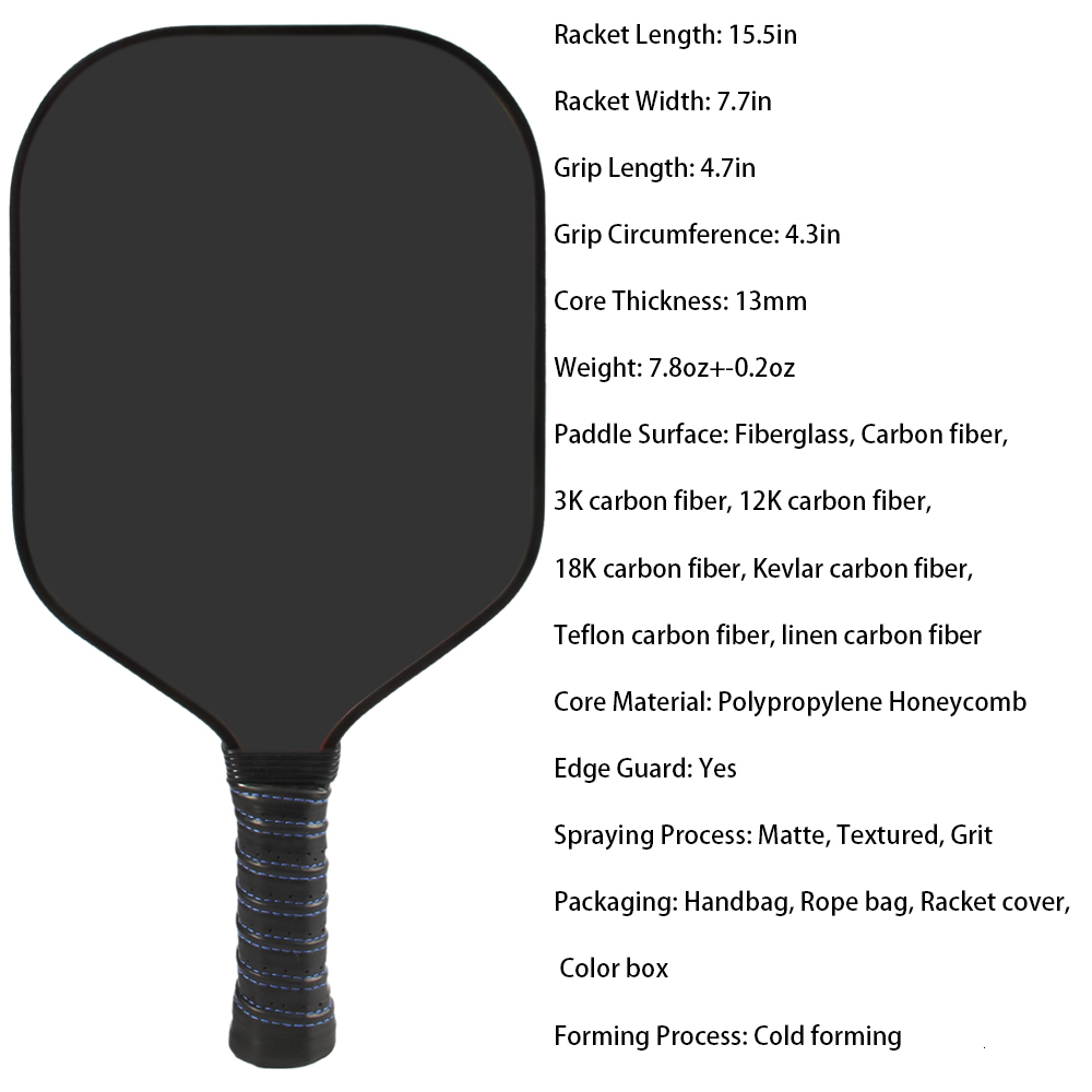 Squash Racquets Pickleball Paddle Personalized Carbon/Glass Fiber Thermoforming/Cold Forming Pickle Ball Racket 230904