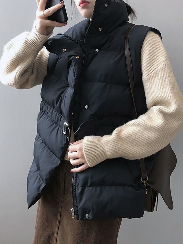 Women s Vests Jaket rompi tanpa lengan wanita Parka elegan kasual tebal hangat Korea Harajuku pakaian luar 230904