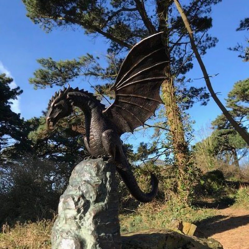 Garden Decorations Precision Casting Fire breathing Dragon Sculpture Waterscape Resin Fountain Home Decoration 230901