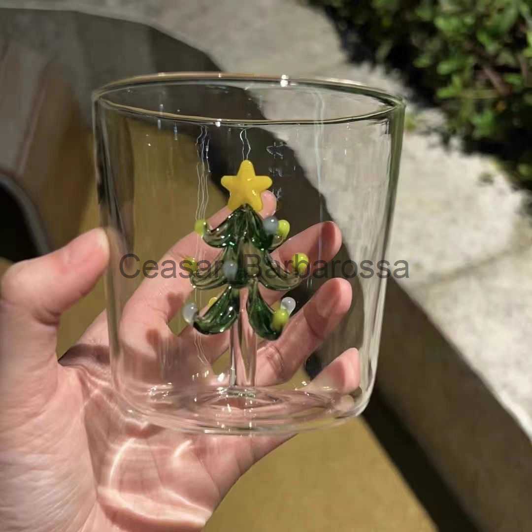Wine Glasses Colour Glass Korean Style Water Cup Christmas Tree Decorate Gift Goblet Creative Artistic High Quality New Product Lovely x0904