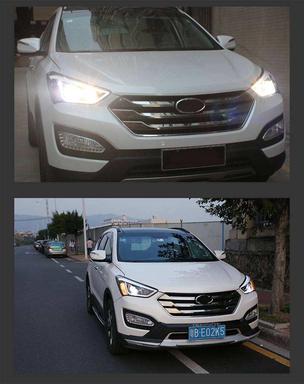 LED Head Lights For Hyundai Santafe ix45 2013-20 15 LED Dynamic Turn Signal Running Lights Front Headlights