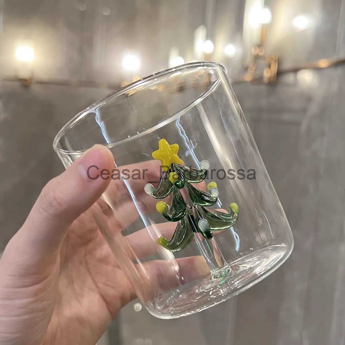 Wine Glasses Colour Glass Korean Style Water Cup Christmas Tree Decorate Gift Goblet Creative Artistic High Quality New Product Lovely x0904