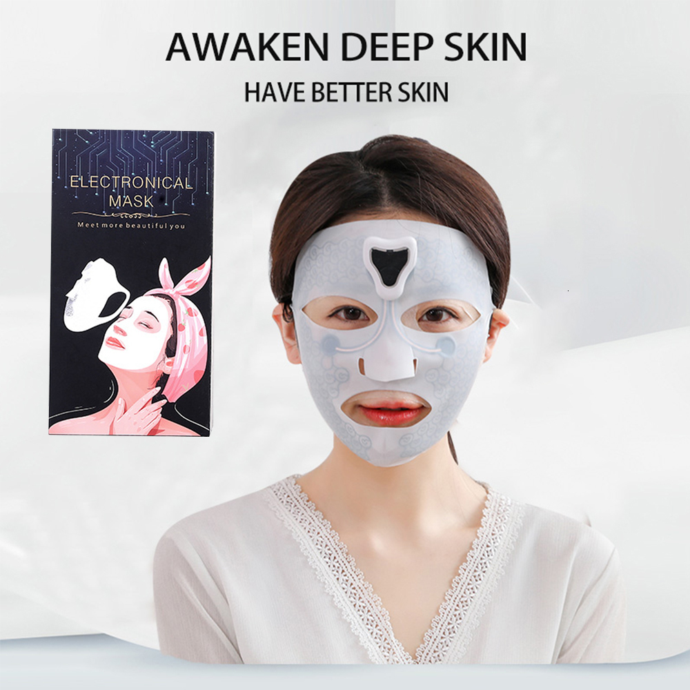 Face Care Devices EMS Electronical Graphene Washable Silicone Mask Essence Oil Cream Absorption Microcurrent Skin Lifting Firming Beauty 230901