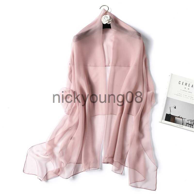Pendant Scarves 2022 Spring Summer Women Silk Scarf Fashion Solid Long Size Beach Stoles Female Foulard Shawls Neck Wrap Pure Hijabs Scarves x090