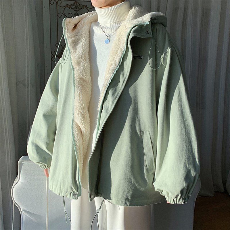 Men's Jackets Winter Jacket Men Casual Warm Hooded Coats Wild Cargo Padded Plus Velvet Thickened Coat Loose Mens Hoodies Chaqueta 230901